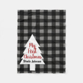 Buffalo Check Pset & Tree My First Kerstmis Fleece Deken (Voorkant)