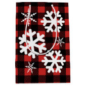 Buffalo Check Pset & White Snowflakes Medium Cadeauzakje (Voorkant)