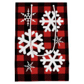 Buffalo Check Pset & White Snowflakes Medium Cadeauzakje (Achterkant)
