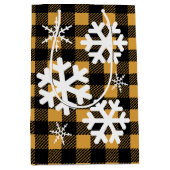 Buffalo Check Pset & White Snowflakes Medium Cadeauzakje (Voorkant)