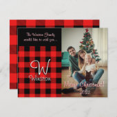 Buffalo Check Red Pset met kerstKaart Notitiekaartje (Voorkant / Achterkant)