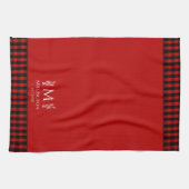 Buffalo Check Rood en Zwart Geplaatst Custom Monog Theedoek (Horizontaal)