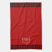 Buffalo Check Rood en Zwart Geplaatst Custom Monog Theedoek (Verticaal)