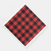 Buffalo Check Rood en Zwart Vakantie Servet (Hoek)