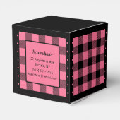 Buffalo Check - Roze en Zwart - Favoriteldoos Hart Bedankdoosjes (Achterkant)