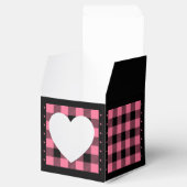 Buffalo Check - Roze en Zwart - Favoriteldoos Hart Bedankdoosjes (Geopend)