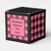 Buffalo Check - Roze en Zwart - Klassiek Bedankdoosjes (Voorkant Zijde)