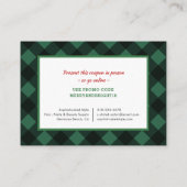 Buffalo Check Rustige Kerstmis Coupon Skincare Visitekaartje (Achterkant)