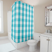 Buffalo Check Scuba Blue Shower Curtain Douchegordijn (In situ)