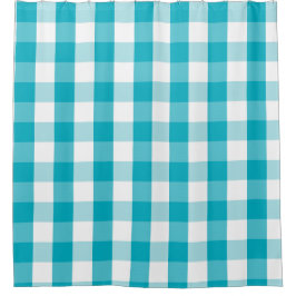 Buffalo Check Scuba Blue Shower Curtain Douchegordijn