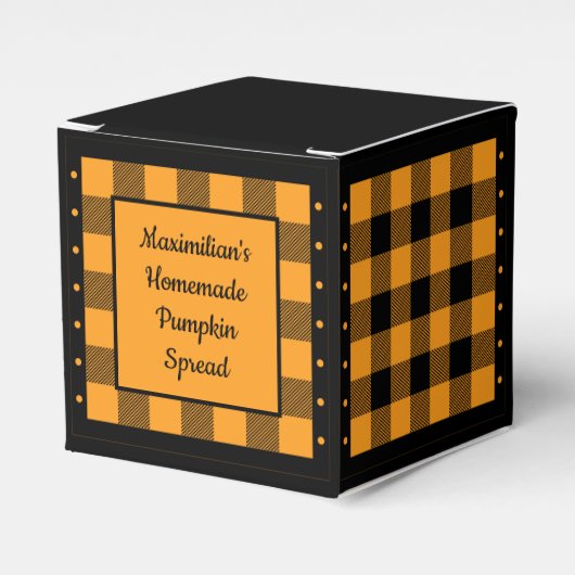 Buffalo Check - Sinaasappel en zwart - Classic Bedankdoosjes (Voorkant Zijde)