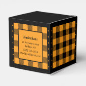 Buffalo Check - Sinaasappel en zwart - Heart Favor Bedankdoosjes (Achterkant)