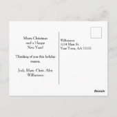 Buffalo Check Style Foto Lijst Vrolijk Kerstfeest Briefkaart (Achterkant)