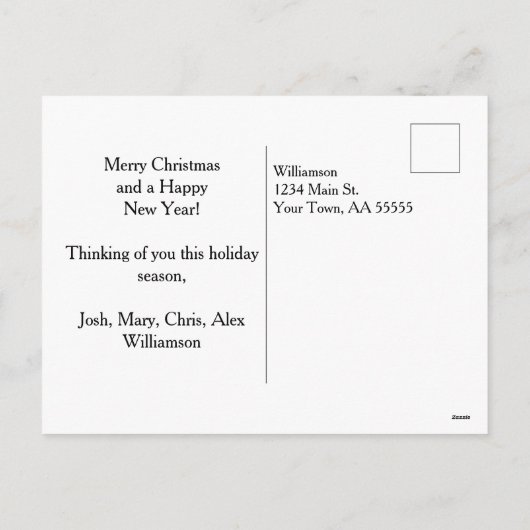 Buffalo Check Style Foto Lijst Vrolijk Kerstfeest Feestdagenkaart (Achterkant)