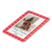 Buffalo Check Style Foto Lijst Vrolijk Kerstfeest Magneet (Linkerzijde)