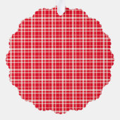 Buffalo Check Style Foto Lijst Vrolijk Kerstfeest Ornament Kaart (Achterkant)