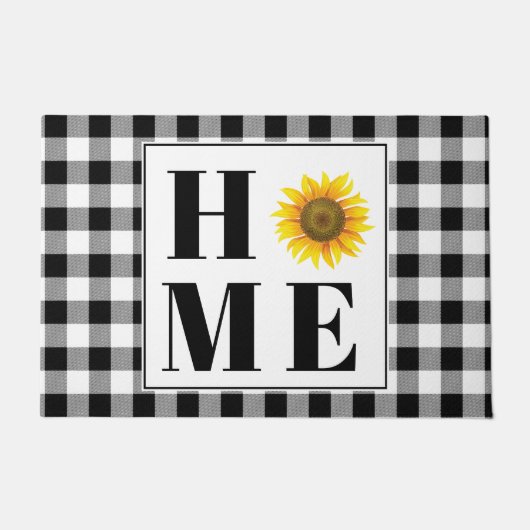 Buffalo check sunflower "Home" Deurmat (Voorkant)