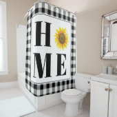 Buffalo check sunflower "Home" Douchegordijn (In situ)