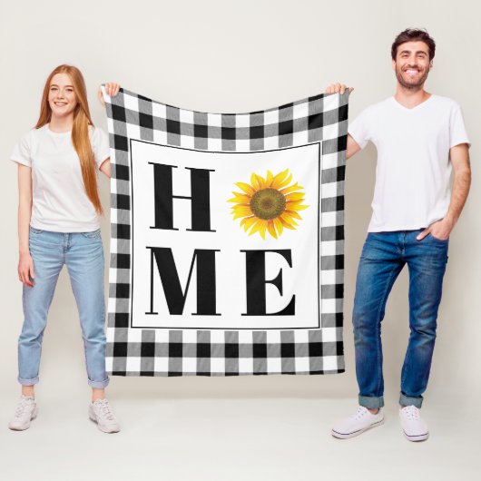 Buffalo check sunflower "Home" Fleece Deken (In situ)
