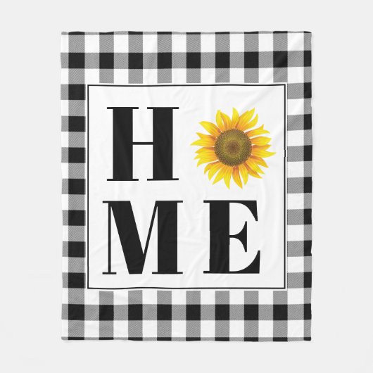 Buffalo check sunflower "Home" Fleece Deken (Voorkant)