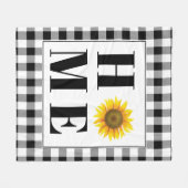 Buffalo check sunflower "Home" Fleece Deken (Voorkant (Horizontaal))