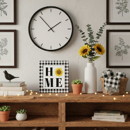 Buffalo check sunflower "Home" Fotoplaat