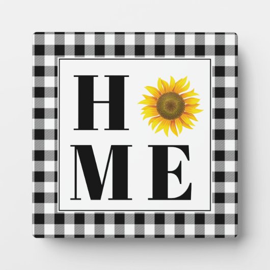 Buffalo check sunflower "Home" Fotoplaat (Voorkant)