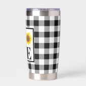 Buffalo check sunflower "Home" Geïsoleerde Drinkbeker (Achterkant)