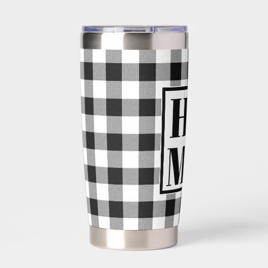 Buffalo check sunflower "Home" Geïsoleerde Drinkbeker (Voorkant)