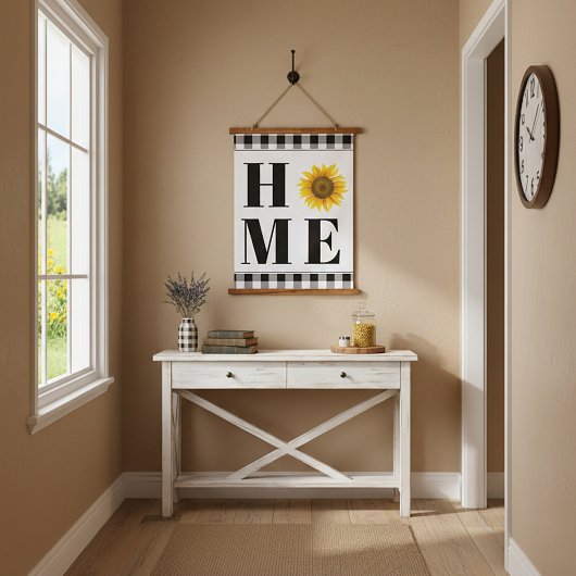 Buffalo check sunflower "Home" Hangend Wandkleed