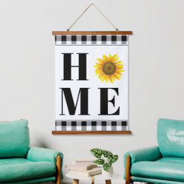 Buffalo check sunflower "Home" Hangend Wandkleed
