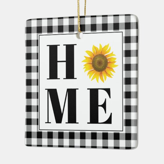 Buffalo check sunflower "Home" Keramisch Ornament (Links)