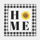 Buffalo check sunflower "Home" Magneet (Voorkant)