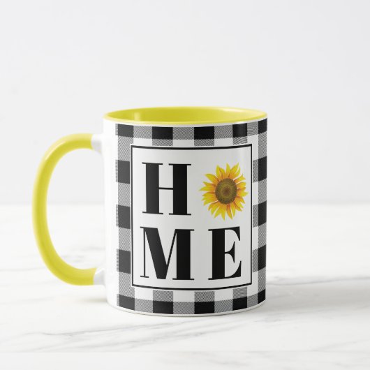 Buffalo check sunflower "Home" Mok (Links)