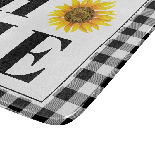 Buffalo check sunflower "Home" Snijplank (Hoek)