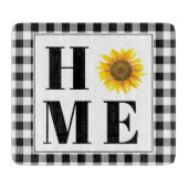 Buffalo check sunflower "Home" Snijplank (Voorkant)