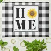 Buffalo check sunflower "Home" Theedoek (Gevouwen)