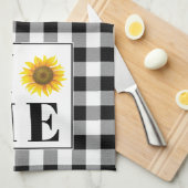 Buffalo check sunflower "Home" Theedoek (Quarter Fold)