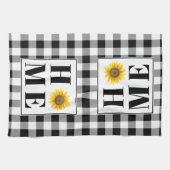 Buffalo check sunflower "Home" Theedoek (Horizontaal)