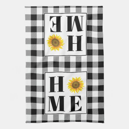 Buffalo check sunflower "Home" Theedoek (Verticaal)