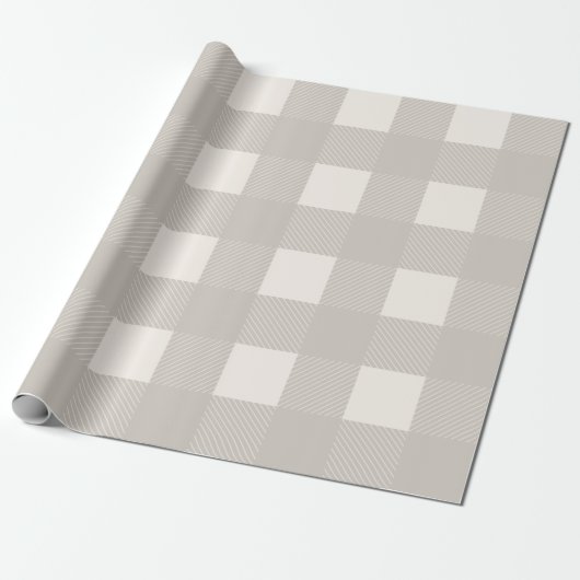 Buffalo Check Tan Simple Stylish Trendy Play Cadeaupapier (Uitgerold)