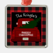 Buffalo Check  Truck Gepersonaliseerd Metalen Ornament (Voorkant)