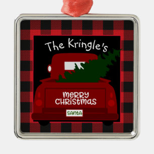 Buffalo Check  Truck Gepersonaliseerd Metalen Ornament