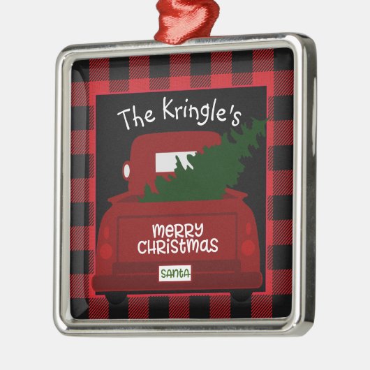 Buffalo Check  Truck Gepersonaliseerd Metalen Ornament (Links)