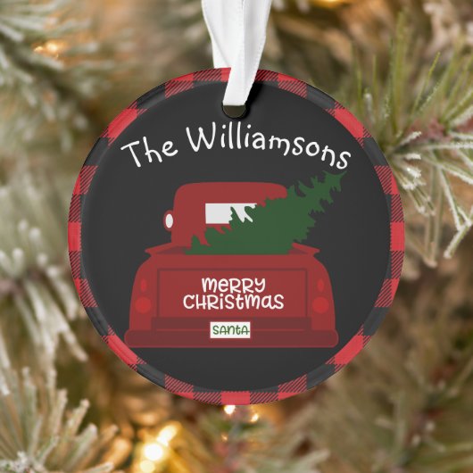 Buffalo Check Truck Gepersonaliseerd Ornament (Boom)