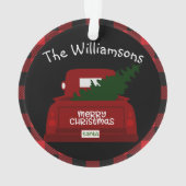 Buffalo Check Truck Gepersonaliseerd Ornament (achterkant)