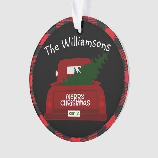 Buffalo Check  Truck Gepersonaliseerd Ornament (voorkant)