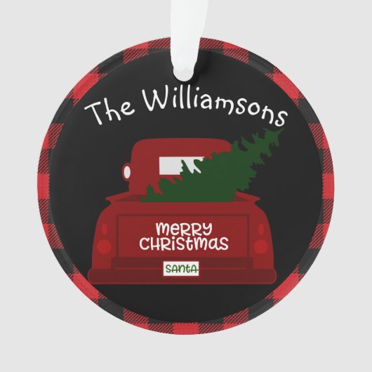 Buffalo Check  Truck Gepersonaliseerd Ornament (voorkant)