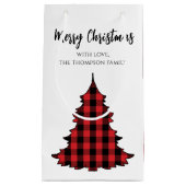Buffalo Check Vrolijk Kerstcadeau Klein Cadeauzakje (Voorkant)
