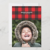 Buffalo Check Warm Wish kerstfotokaart Feestdagenkaart (Voorkant)